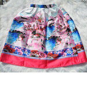 Skirt Fashion Pleated A-Line Female Print All-Match swing skirt Medium